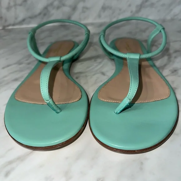 GIANVITO ROSSI
Women's Jaey Leather Thong Flat Blue Sandals - Picture 6 of 8